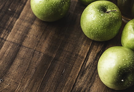 green apples on wood plank thumbnail