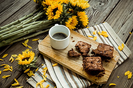 chocolate brownies on top of brown tray thumbnail