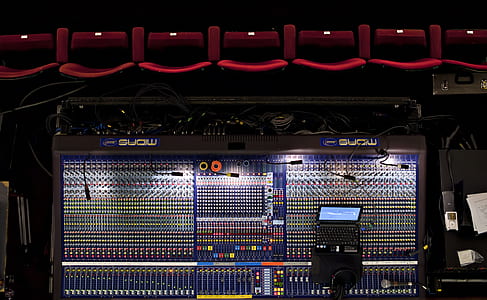 top photo of blue and black audio mixer thumbnail