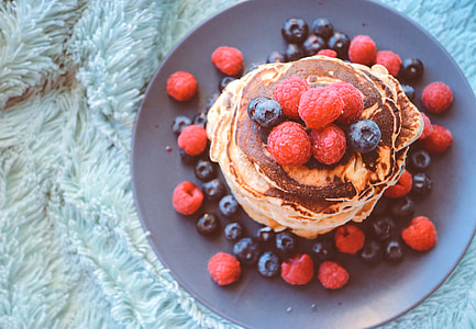 pancake with raspberry and berry on top thumbnail