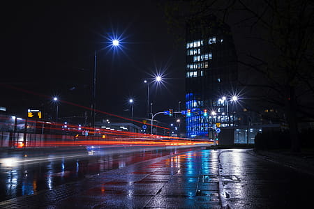 Time Lapse Photography of Road during Night Time thumbnail