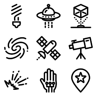 Science & Technology Outline svg vector icon sets