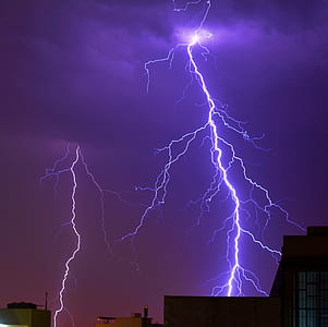 Thunder Striking a Building Photo thumbnail