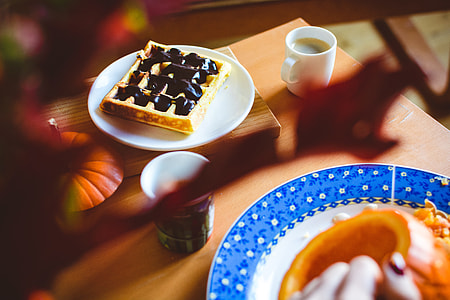 Autumn relax with waffle and coffee thumbnail