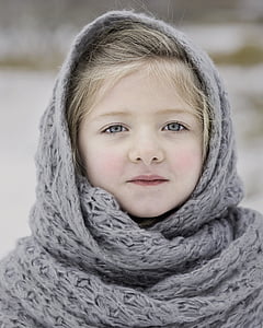 girl in gray knit shawl thumbnail