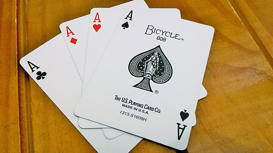 four A's Bicycle cards thumbnail