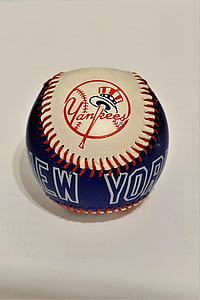 blue and white New York Yankees baseball thumbnail