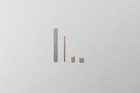 ruler, pencil, and erasers thumbnail