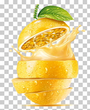 Juice Cocktail Dried fruit, Sliced ​​lemon juice splash effect PNG clipart