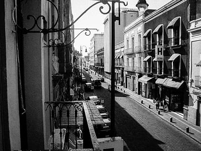 black-and-white, city, street, architecture thumbnail