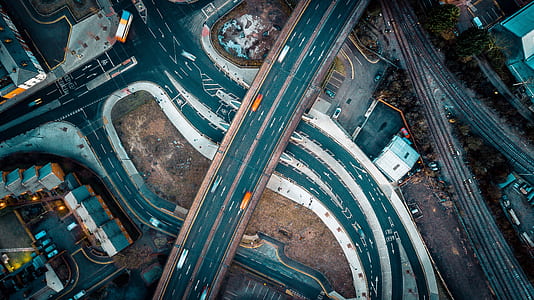 aerial photography of road thumbnail