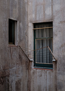 green window sill with white clothes line thumbnail