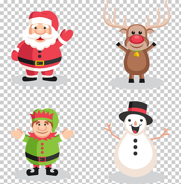 Santa Claus Reindeer Christmas Snowman, Christmas characters