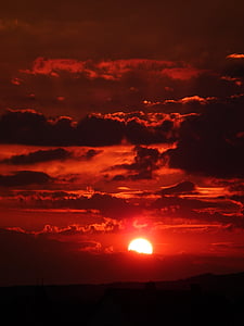 silhouette photo of cloudy sky during sunset thumbnail