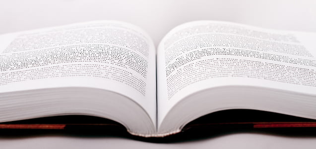 closeup photo of opened textbook on top of white surface thumbnail