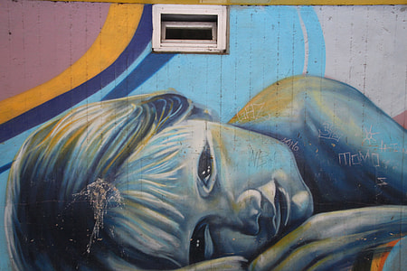 lying girl graffiti photo thumbnail