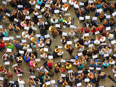 aerial photography of people thumbnail