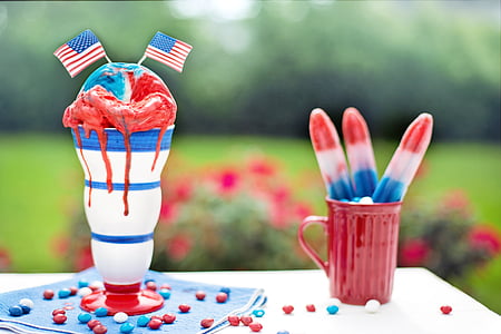 two selective focus photography ice creams on mugs thumbnail