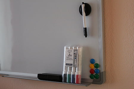 white dry erase board with markers thumbnail
