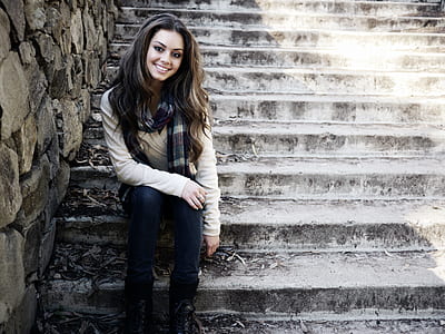 woman seating in stair thumbnail