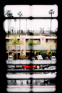 rad and buildings view on window blinds thumbnail