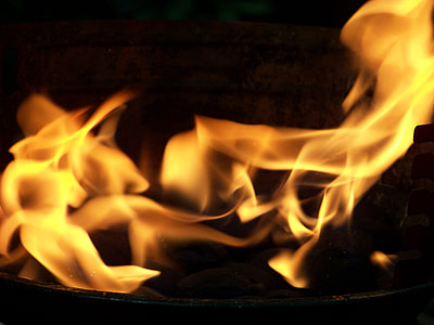 burning coals on pit thumbnail