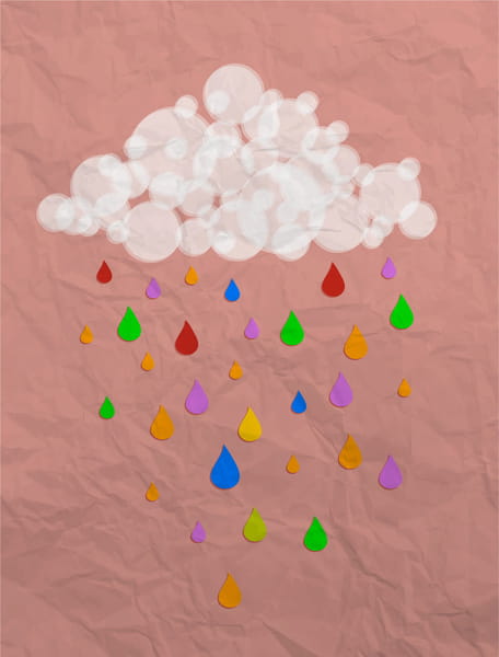 Cloud and rain in paper art ai, eps file