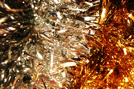 ornaments, golden, silver, decorations, decorative, backgrounds thumbnail