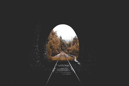 gray railway in tunnel thumbnail