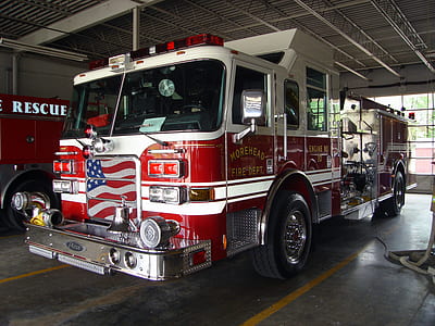 Morehead firetruck parked inside garage thumbnail