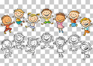 Child Drawing Happiness Illustration, Jumping children, children illustration PNG clipart