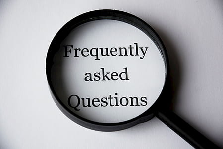 Frequently asked questions with magnifying glass thumbnail