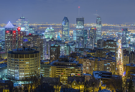 aerial photo of a city during night thumbnail