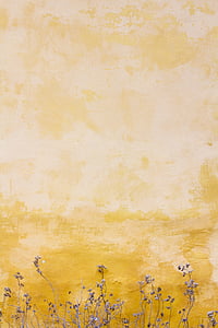 purple cluster flower beside yellow painted wall thumbnail