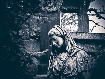 woman in white hijab gray scale photography thumbnail