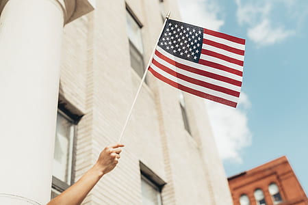person holding USA flaglet thumbnail