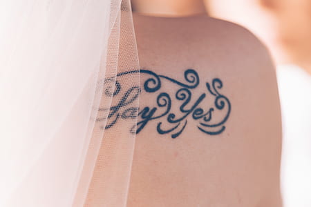 black Say Yes tattoo thumbnail