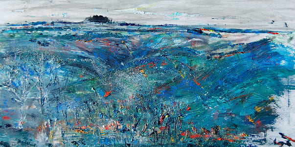 blue and red abstract painting thumbnail