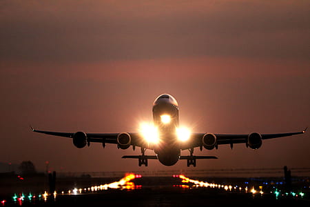 airplane on landing strip taking off thumbnail