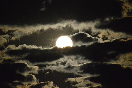 bright full moon covered with clouds thumbnail