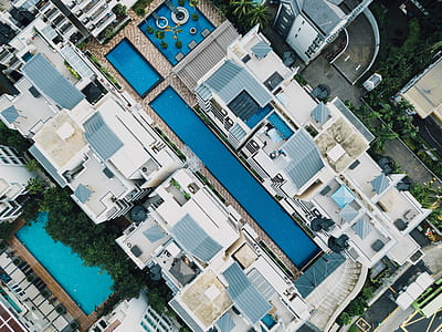 bird's eye view photo of white high rise building thumbnail