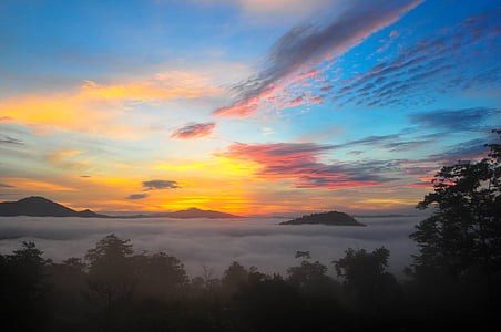 sea of clouds during golden hour thumbnail