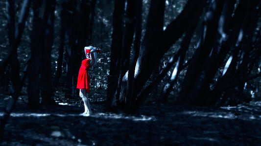 woman wearing red dress thumbnail