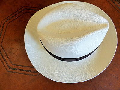 white fedora hat on brown board thumbnail