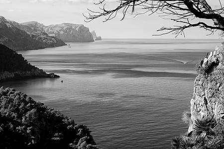 Grayscale Photography of Body of Water thumbnail