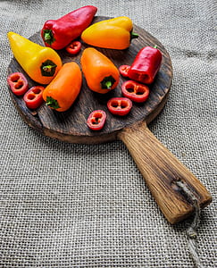 platter of variety of bell peppers thumbnail