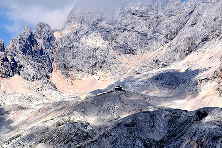 gray mountain under cloudy sky thumbnail