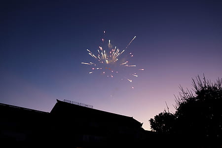 high angle photo of fireworks during nighttime thumbnail