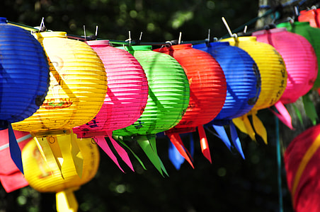 assorted-color paper lanterns thumbnail