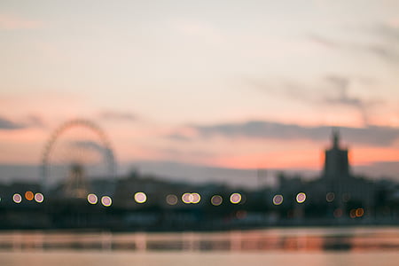 sky, clouds, bokeh, amusement, park, ride thumbnail